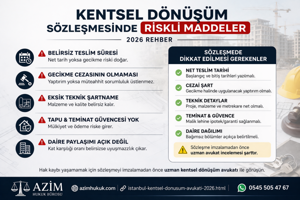 Kentsel Dönüşüm Sözleşmesinde Riskli Maddeler