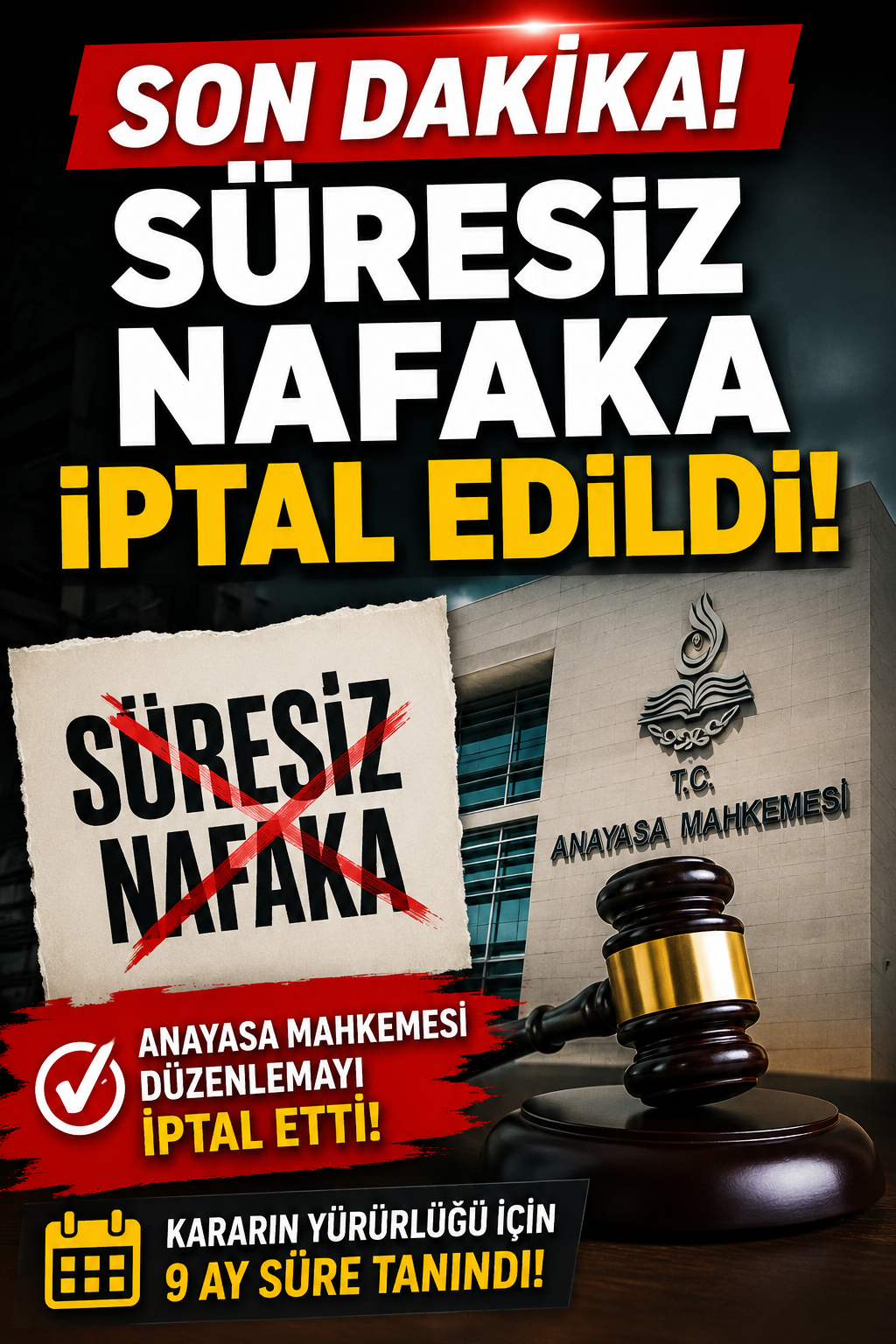 Süresiz Nafaka İptal Edildi