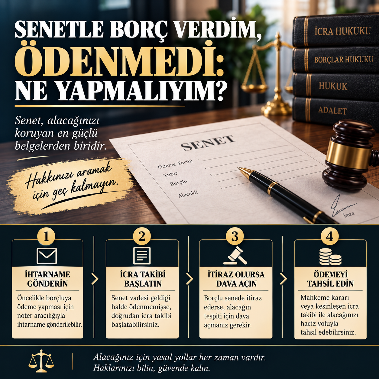 Senetle Borç Verdim, Ödenmedi Ne Yapmalıyım