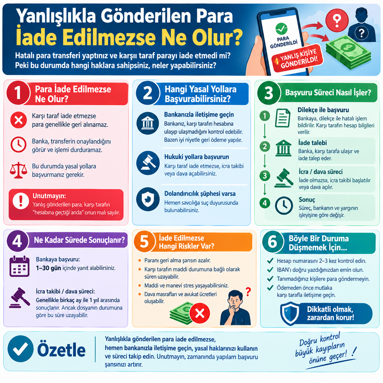 Yanlışlıkla Gönderilen Para İade Edilmezse Ne Olur